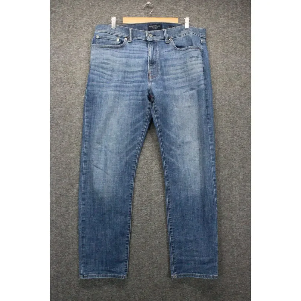 Lucky Brand 121 Slim Straight Jeans Men's 36x30 Blue Denim Stretch